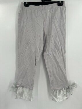 Design Todays Bow Tie Cropped Stretch Leggings Size Large Light Grey